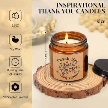 10 Jars Thank You Gift Candles 3.5 oz Employee Appreciation Gifts