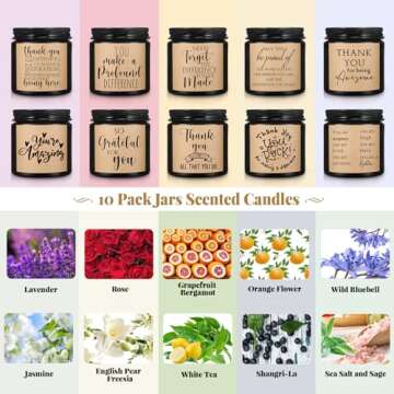 10 Jars Thank You Gift Candles 3.5 oz Employee Appreciation Gifts