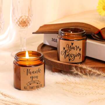 10 Jars Thank You Gift Candles 3.5 oz Employee Appreciation Gifts