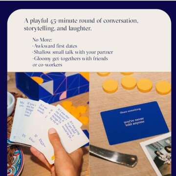 ESTHER PEREL Conversation Card Game for Couples, Friends & Co-Workers - 280 Cards & 12 Tokens, 2-6 Players