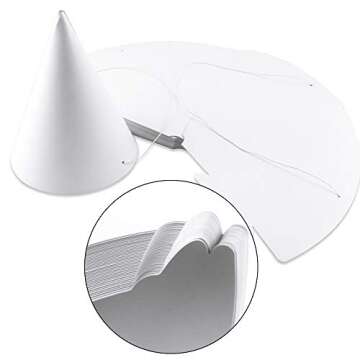 Weoxpr 40 Pieces White Paper Party Hats for Kids Birthday, Decorative Bulk Cone Crafts for Adults Art DIY, Halloween Supplies