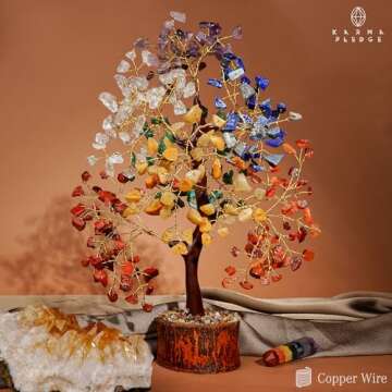 Crystal Tree of Life 7 Chakra Healing Crystal Trees for Home Decor-Good Luck Birthday Gifts for Women