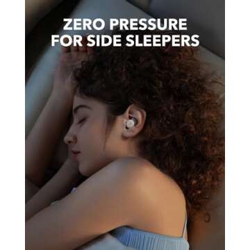 Soundcore Sleep A20 by Anker Sleep Earbuds, Noise Blocking Sleep Headphones, Small Design for Side Sleepers, 80H Playtime, Stream Content via Bluetooth 5.3, Sleep Monitor, Personal Alarm