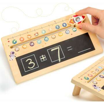 Wooden Number Line Board - Engaging Math Learning Toy for Kids