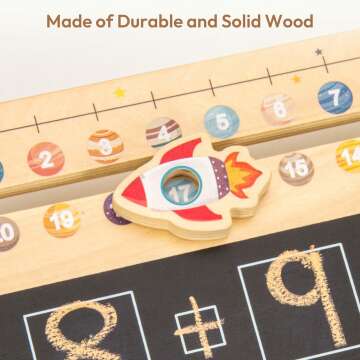 Wooden Number Line Board for Kids Learning