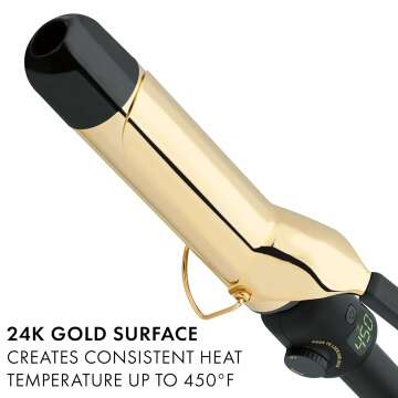 HOT TOOLS 24K Gold Digital Curling Iron for Salon Curls