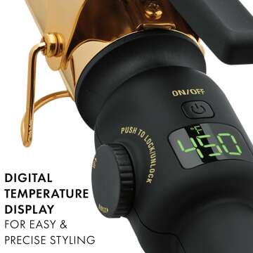 HOT TOOLS 24K Gold Digital Curling Iron for Salon Curls