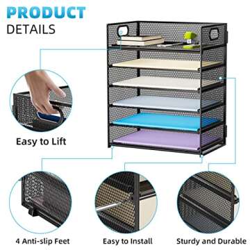 Marbrasse 6 Tier Paper Organizer for Efficient Organization