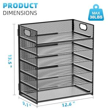 Marbrasse 6 Tier Paper Organizer for Efficient Organization