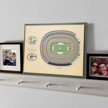 YouTheFan NFL 5-Layer 17 x 13 StadiumViews 3D Wall Art, Green Bay Packers