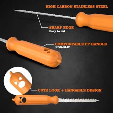 imarku Halloween Pumpkin Carving Kit, Carving Set 10PCs,Professional Pumpkin Carving Knife with Storage Bag and Pumpkin Stencils, Stainless Steel Pumpkin Carving Tools for Halloween