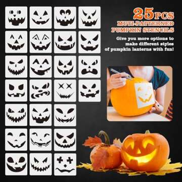 imarku Halloween Pumpkin Carving Kit, Carving Set 10PCs,Professional Pumpkin Carving Knife with Storage Bag and Pumpkin Stencils, Stainless Steel Pumpkin Carving Tools for Halloween