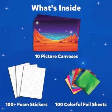 Skillmatics Art & Craft Activity - Foil Fun Space, No Mess Art for Kids, Craft Kits & Supplies, DIY Creative Activity, Gifts for Boys & Girls Ages 4, 5, 6, 7, 8, 9, Travel Toys