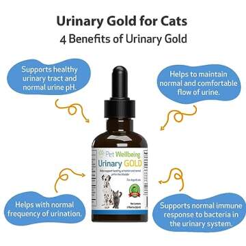 Pet Wellbeing Urinary Gold for Cats - Supports Urinary Tract Health, Normal Frequency, Healthy Immune Response, Stoneroot, Hydrangea - Veterinarian-Formulated Herbal Supplement 2 oz (59 ml)