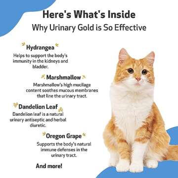 Pet Wellbeing Urinary Gold for Cats - Supports Urinary Tract Health, Normal Frequency, Healthy Immune Response, Stoneroot, Hydrangea - Veterinarian-Formulated Herbal Supplement 2 oz (59 ml)