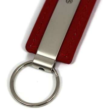 Au-TOMOTIVE GOLD rectangular leather keychain for Dodge SRT8 (Red)