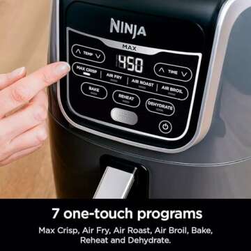 Ninja AF161CM Max XL Air Fryer that Cooks, Crisps, Roasts, Broil, Bakes, Reheats and Dehydrates, with 5.5 Quart Capacity, and a High Gloss Finish, Cinnamon (Renewed)