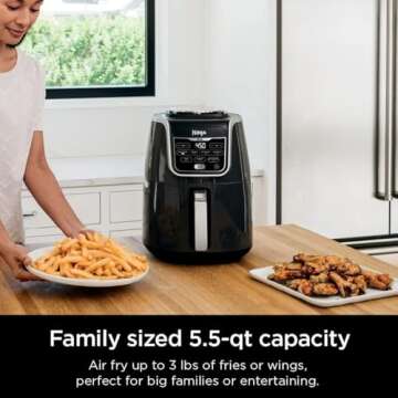 Ninja AF161CM Max XL Air Fryer that Cooks, Crisps, Roasts, Broil, Bakes, Reheats and Dehydrates, with 5.5 Quart Capacity, and a High Gloss Finish, Cinnamon (Renewed)