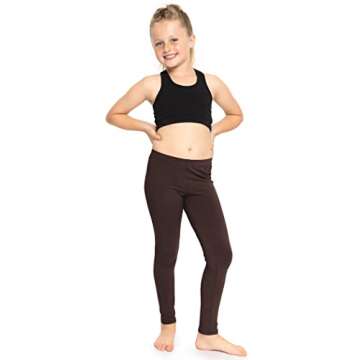 STRETCH IS COMFORT Girl's Cotton Leggings Brown XX-Small