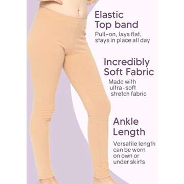 STRETCH IS COMFORT Girl's Cotton Leggings Brown XX-Small