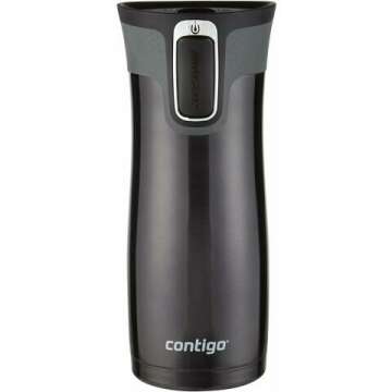 Contigo West Loop Stainless Steel Travel Mug with AUTOSEAL Lid, 16oz, Black – Leak-Proof and Insulated Coffee Cup