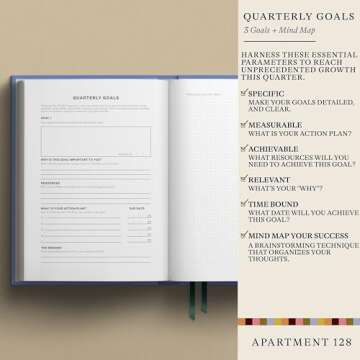 90 Day Planner for Productivity | Journal Notebook | Monthly, Weekly, Daily Organizers | To-Do List & Time Management | Habit Tracker | Goal Setting | Undated | Motivational Quotes (Blue)