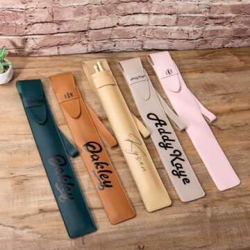 CALLIE Drum Stick Bag Personalized, Custom Name on Portable Drumstick Bags & Cases, PU Leather Drumstick Holder for Drummers, Christmas Gifts for Drummers