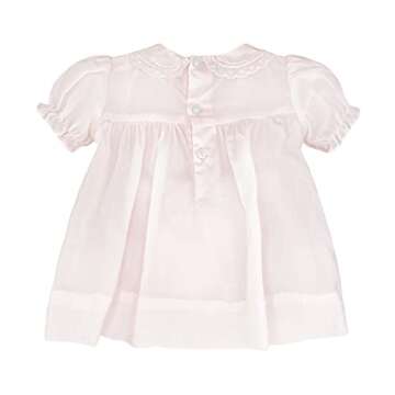 Petit Ami Baby Girls' Fully Smocked Dress with Lace Trim, 6 Months, Pink