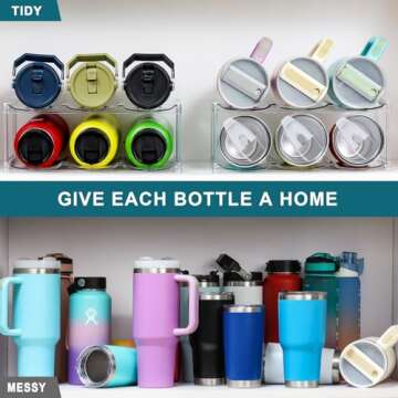 Stackable Water Bottle Organizer for Tumblers