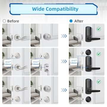 Smart Door Lock with Handle: Keyless Entry Door Lock for Front Door -Fingerprint Smart Lock