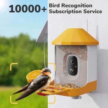 Dzees Smart Bird Feeder with Camera, 32G Card, AI Identify Birds Species, Capture Bird Video, Instant Notifications, Live View, Solar Powered, for Family, Ideal Gifts for Bird Lovers