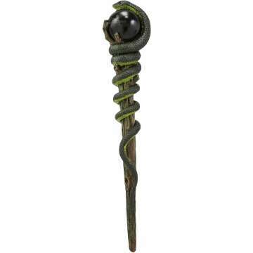 Ebros Realistic Fantasy Cosplay Wand with Nagini Black Orb