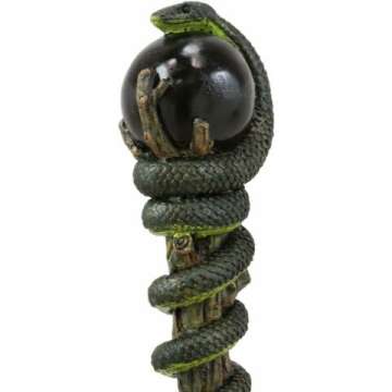 Ebros Fantasy Cosplay Wand with Nagini Snake Figurine