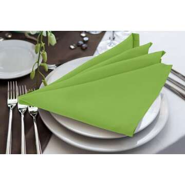 Utopia Home [24 Pack, Apple Green] Cloth Napkins 17x17 Inches, 100% Polyester Dinner Napkins with Hemmed Edges, Washable Napkins Ideal for Parties, Weddings and Dinners