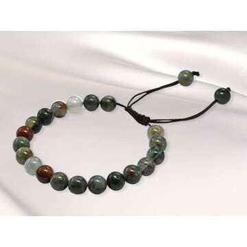 African Bloodstone Adjustable Bracelet for Men & Women