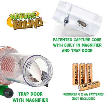 Nature Bound Bug Catcher Vacuum with Light Up Critter Habitat Case for Backyard Exploration - Complete Kit for Kids Includes Vacuum and Cage, Green (Original Style)