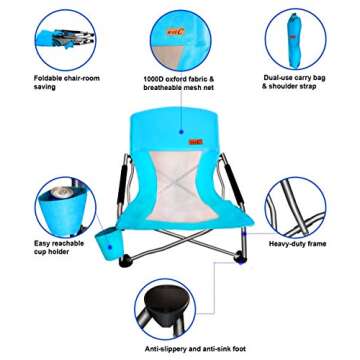 Nice C Adults Low Beach Chair for Ultimate Comfort