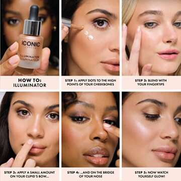 ICONIC LONDON Illuminator | Liquid Highlighting Drops for a Radiant Glow, Cruelty-Free, Vegan Makeup, Original (Champagne Shimmer) 0.45 Fl oz