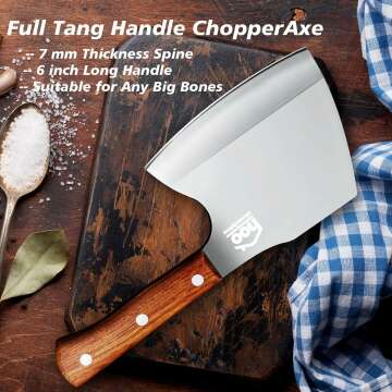 Heavy-Duty Meat Cleaver Knife with Pear Wood Handle