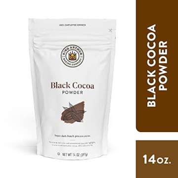 King Arthur Black Cocoa: Dutch Processed Cocoa Powder for Baking - Intense Dark Chocolate Flavor, Unsweetened, Perfect for Cakes, Cookies & Frosting - 14 oz Resealable Bag