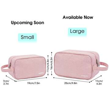 Narwey Travel Toiletry Bag for Women Traveling Dopp Kit Makeup Bag Organizer for Toiletries Accessories Cosmetics (Pink)