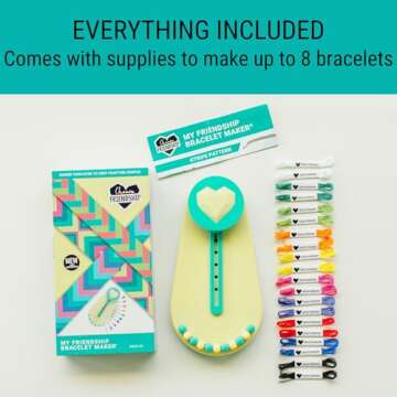 Choose Friendship, My Friendship Bracelet Maker® (New and Improved), an American Original | 20 Pre-Cut Threads - Up to 8 Bracelets | Craft Kit, Kids Jewelry-Making Kit, Gifts for Girls (Taffy)