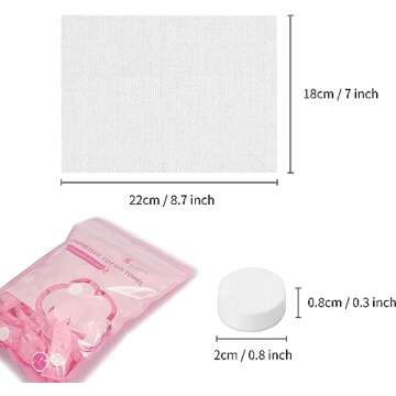 Classycoo Compressed Towel 100 PCS Mini Tablets Disposable Portable Face Towel Cotton Coin Tissue for Travel, Camping, Hiking, Sport, Beauty Salon, Home Hand Wipes and Other Outdoor Activities Pink