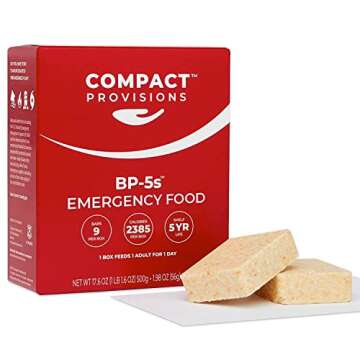 Compact Provisions BP-5s Emergency Food Supply - 3-Pack - Non-Perishable Survival Rations for Disaster Preparedness & Disaster Kits - 2385 Calories, 72g Protein Per Box - 9 bars/box