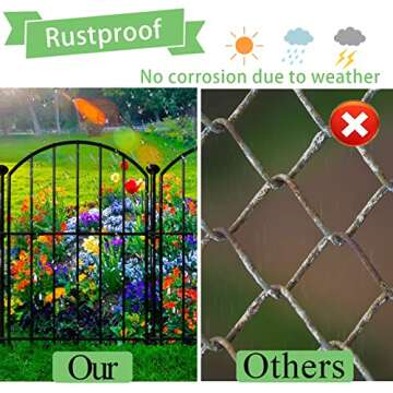 Thrivinest Decorative Garden Fence 21in x26ft, 26 Pack Rustproof Metal No Dig Fence Animal Barrier for Dog, Arched Flower Bed Edging Ornamental Wire Border Panel Fencing for Yard Patio Outdoor Decor