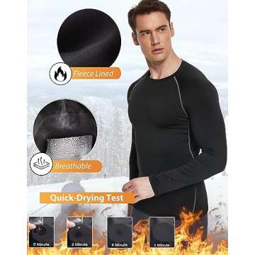 TELALEO 5 Pack Men's Thermal Compression Shirts Long Sleeve Turtle Mock Neck Shirts Athletic Base Layer Top Winter Cold Gear S