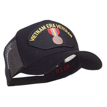 Vietnam ERA Veteran Patched Mesh Cap - Black OSFM