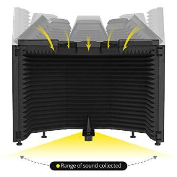 XTUGA Foldable Isolation Shield for Superior Vocal Clarity