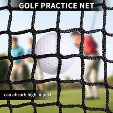 Tongmo Golf Cage Net - 10x10x10ft, Golf Hitting Net and Personal Driving Range for Indoor and Outdoor Practice, Hang for Ceiling, Garage, Basement, or The Frame You Made (10x10x10ft)