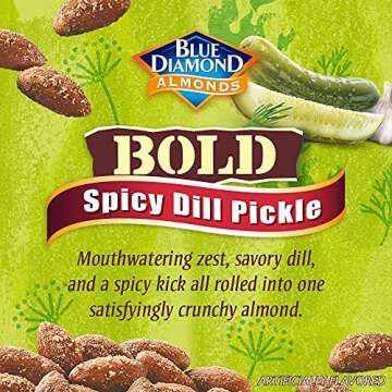 Blue Diamond Almonds, Spicy Dill Pickle, 16oz Bag